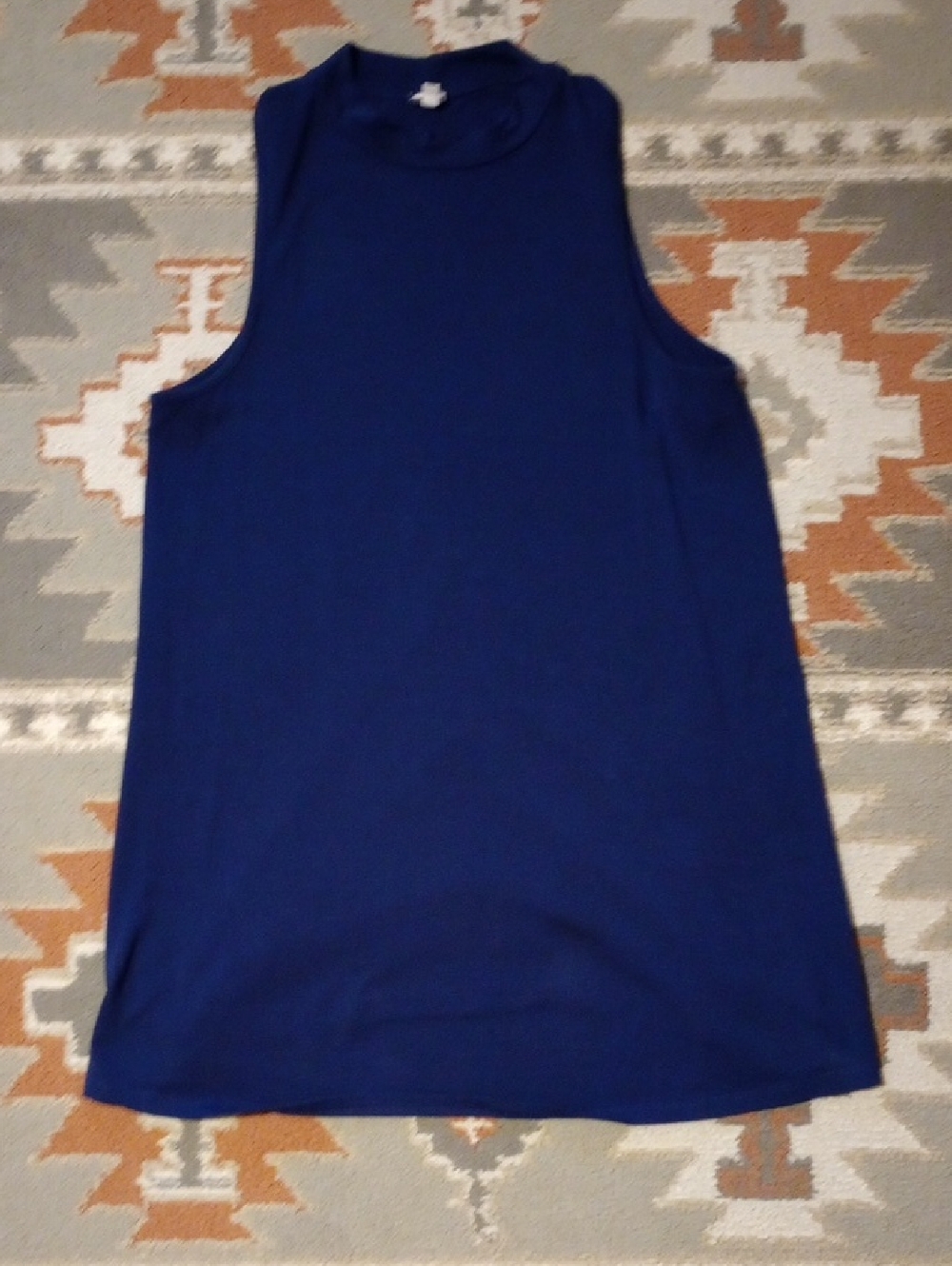 Poof! Sleeveless Mockneck Women’s Knit Dress - Navy Blue